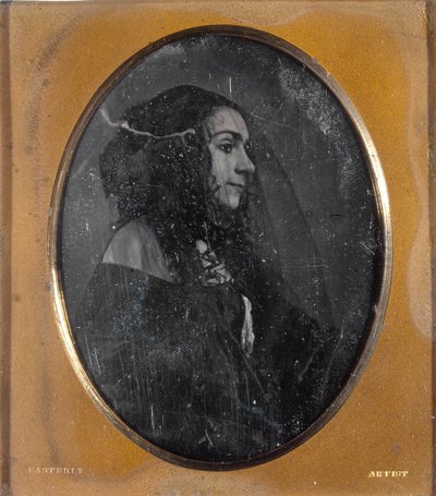 Ritratto di Lola Montez di profilo con un velo nero da Thomas M. Easterly